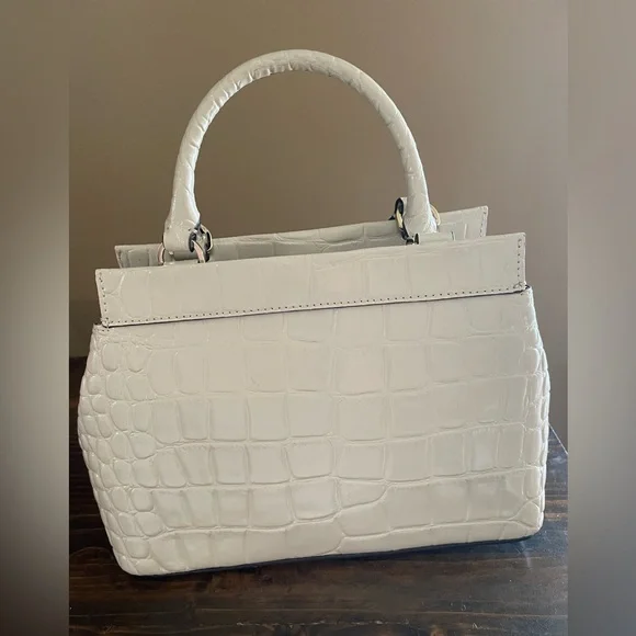 Kate Spade Ivory Croc-Embossed Women's Bag 💯 Leather. - Picture 3 of 10